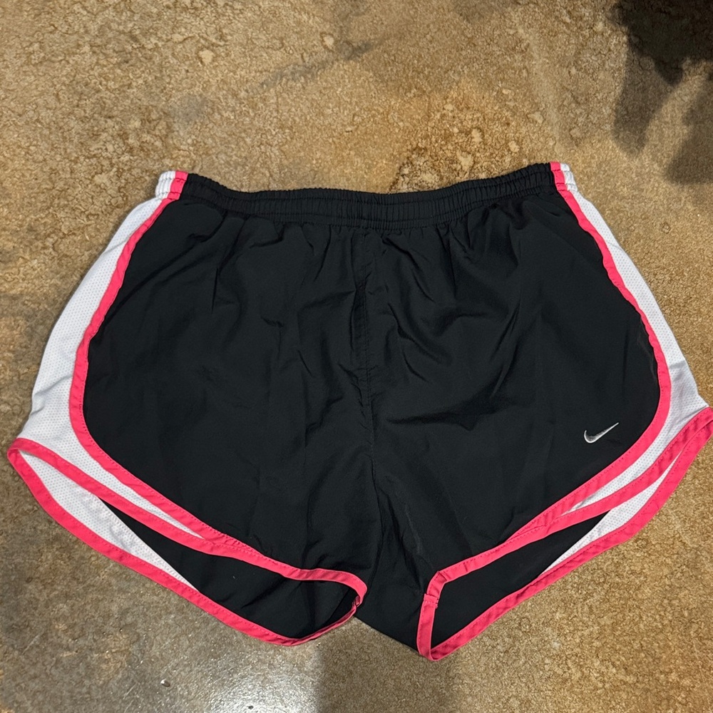 Nike Women's Black and Pink Athletic Shorts